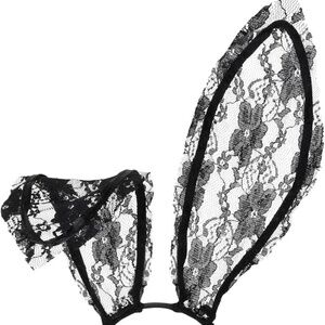 Bunny Ears Headband Black Lace Bunny Costume Sexy Bunny Ear for Women